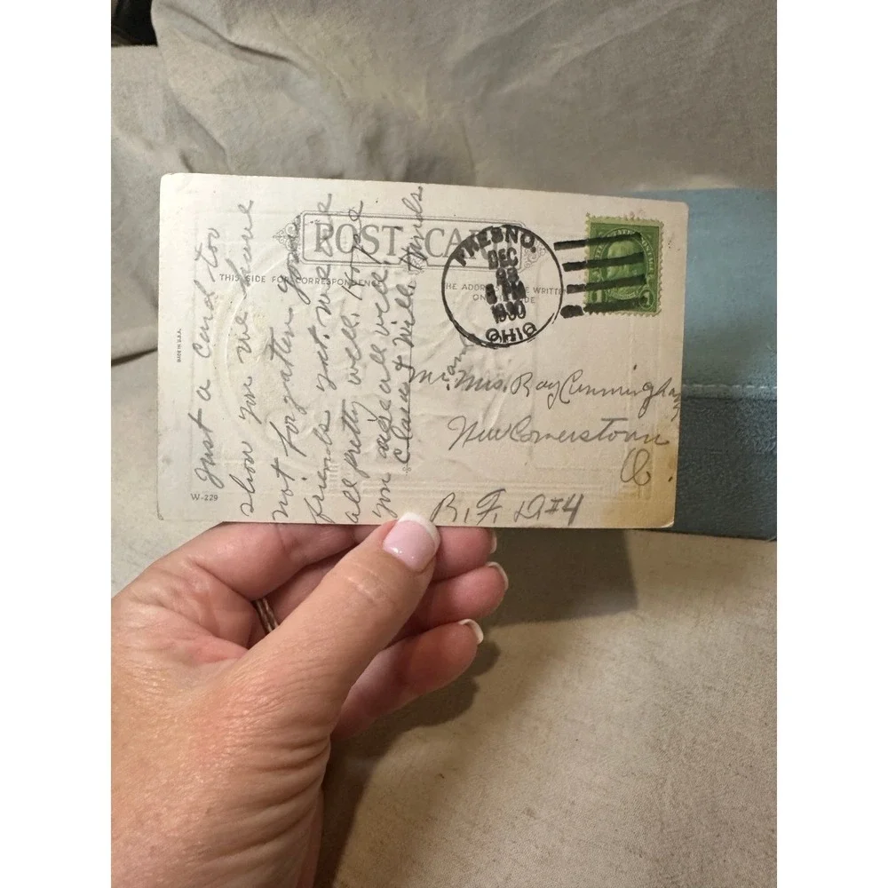Vintage 1930's Christmas Postcard Nativity Scene